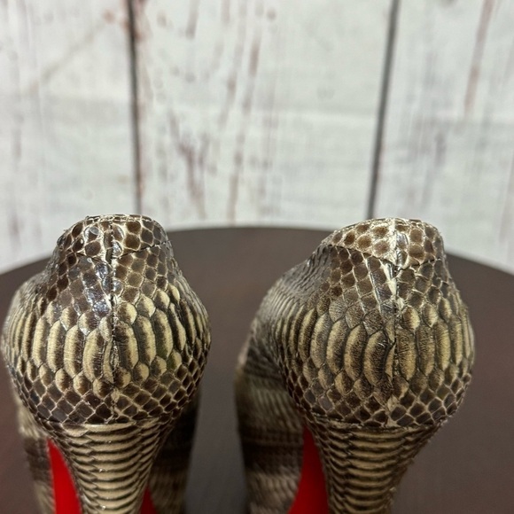 CHRISTIAN LOUBOUTIN Daffodile SnakeSkin Ayer’s women’s platform high heels 37.5 - Picture 6 of 16